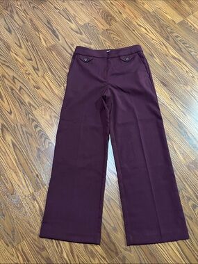 LOFT Wide Leg Pants - Deep Plum twill size 2 nwot